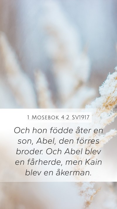 1 Mosebok 4:2 SV1917 Bible Verse Image