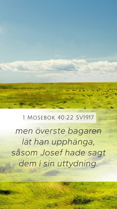 1 Mosebok 40:22 SV1917 Mobile Phone Wallpaper - men överste bagaren lät han upphänga, såsom - Mobile Bible Verse Wallpaper