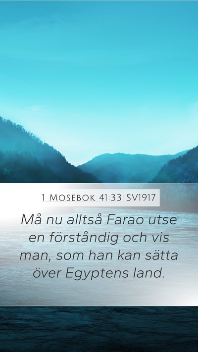 1 Mosebok 41:33 SV1917 Bible Verse Image