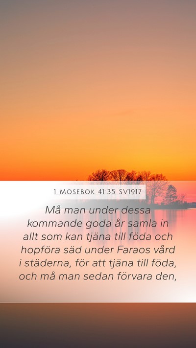 1 Mosebok 41:35 SV1917 Mobile Phone Wallpaper - Må man under dessa kommande goda år samla in - Mobile Bible Verse Wallpaper
