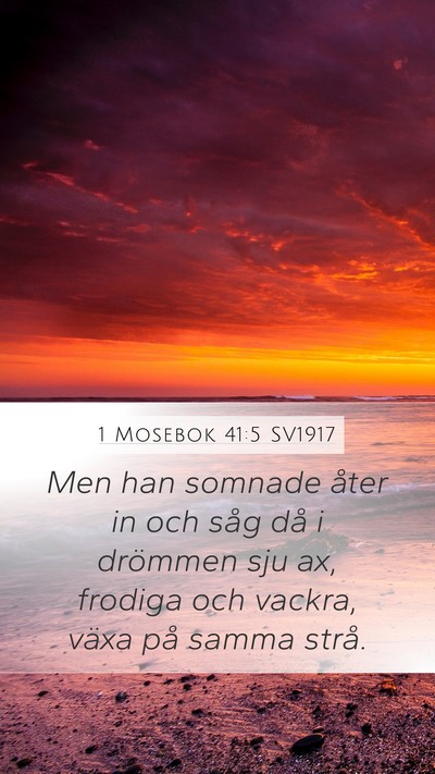 1 Mosebok 41:5 SV1917 Mobile Phone Wallpaper - Men han somnade åter in och såg då i drömmen - Mobile Bible Verse Wallpaper