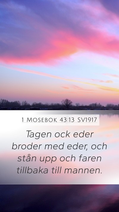 1 Mosebok 43:13 SV1917 Mobile Phone Wallpaper - Tagen ock eder broder med eder, och stån upp och - Mobile Bible Verse Wallpaper