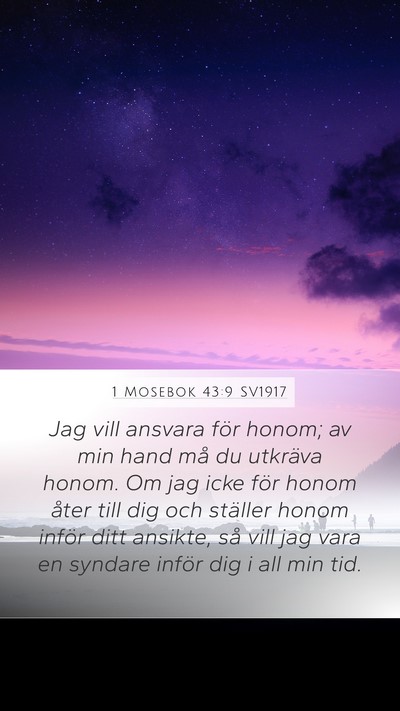 1 Mosebok 43:9 SV1917 Bible Verse Image