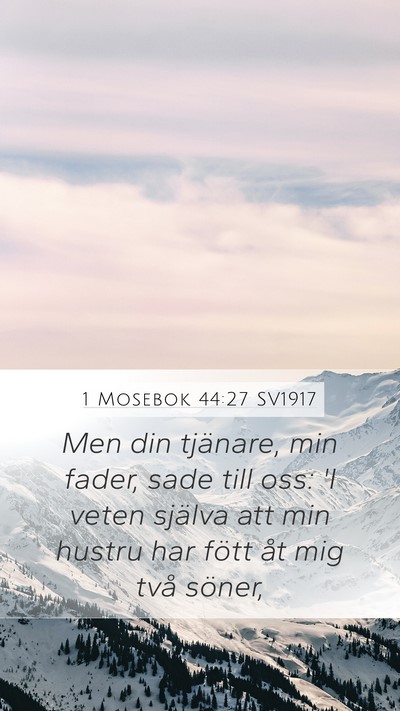 1 Mosebok 44:27 SV1917 Mobile Phone Wallpaper - Men din tjänare, min fader, sade till oss: 'I - Mobile Bible Verse Wallpaper