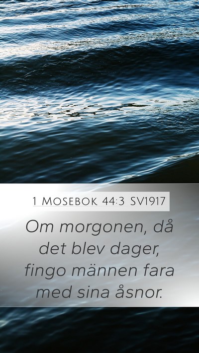 1 Mosebok 44:3 SV1917 Mobile Phone Wallpaper - Om morgonen, då det blev dager, fingo männen - Mobile Bible Verse Wallpaper