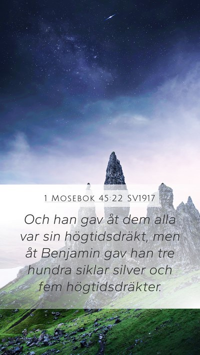 1 Mosebok 45:22 SV1917 Bible Verse Image