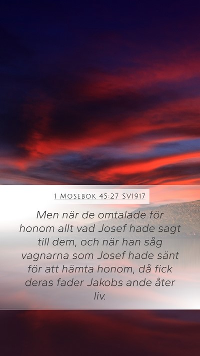 1 Mosebok 45:27 SV1917 Bible Verse Image