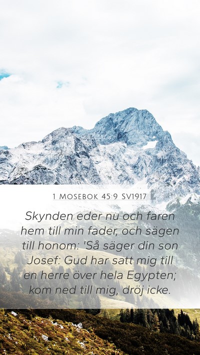 1 Mosebok 45:9 SV1917 Bible Verse Image