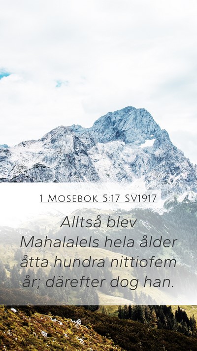 1 Mosebok 5:17 SV1917 Mobile Phone Wallpaper - Alltså blev Mahalalels hela ålder åtta hundra - Mobile Bible Verse Wallpaper
