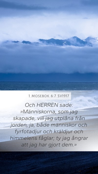 1 Mosebok 6:7 SV1917 Bible Verse Image