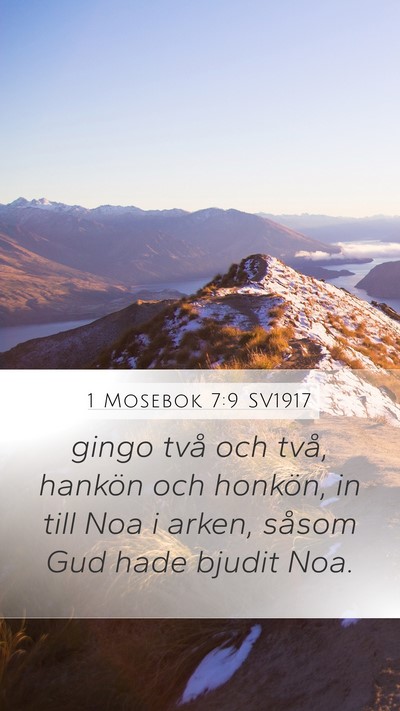 1 Mosebok 7:9 SV1917 Mobile Phone Wallpaper - gingo två och två, hankön och honkön, in till - Mobile Bible Verse Wallpaper