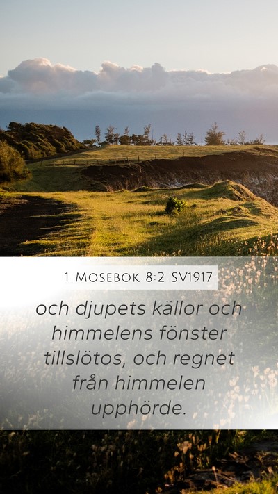1 Mosebok 8:2 SV1917 Bible Verse Image