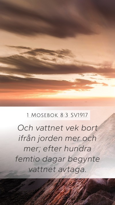 1 Mosebok 8:3 SV1917 Bible Verse Image