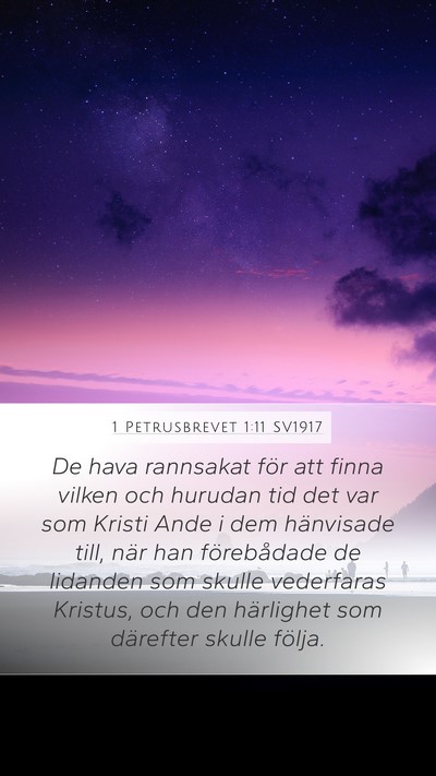1 Petrusbrevet 1:11 SV1917 Bible Verse Image