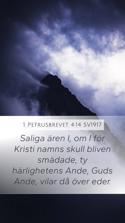 1 Petrusbrevet 4:14 SV1917 Bible Verse Image