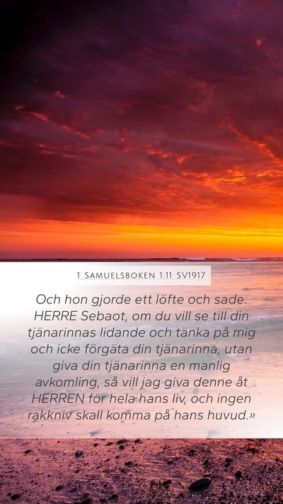 1 Samuelsboken 1:11 SV1917 Bible Verse Image