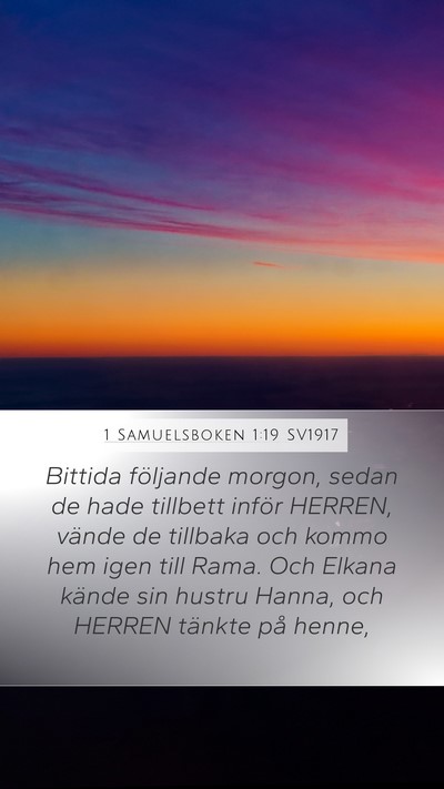 1 Samuelsboken 1:19 SV1917 Bible Verse Image