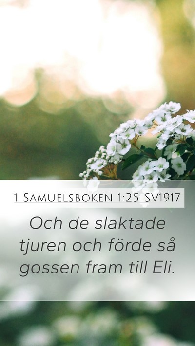 1 Samuelsboken 1:25 SV1917 Mobile Phone Wallpaper - Och de slaktade tjuren och förde så gossen fram - Mobile Bible Verse Wallpaper