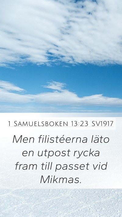 1 Samuelsboken 13:23 SV1917 Bible Verse Image