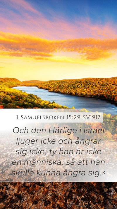 1 Samuelsboken 15:29 SV1917 Bible Verse Image