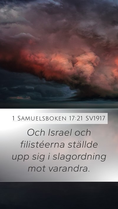 1 Samuelsboken 17:21 SV1917 Bible Verse Image