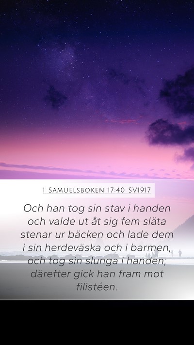 1 Samuelsboken 17:40 SV1917 Bible Verse Image