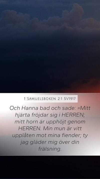 1 Samuelsboken 2:1 SV1917 Bible Verse Image