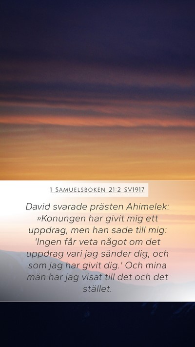 1 Samuelsboken 21:2 SV1917 Bible Verse Image