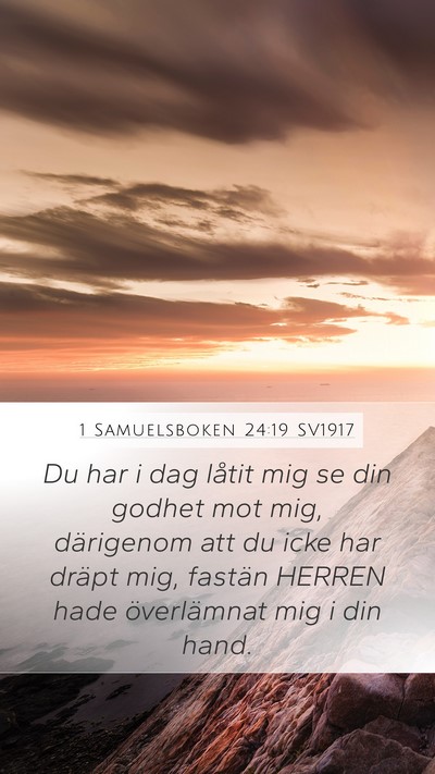1 Samuelsboken 24:19 SV1917 Bible Verse Image