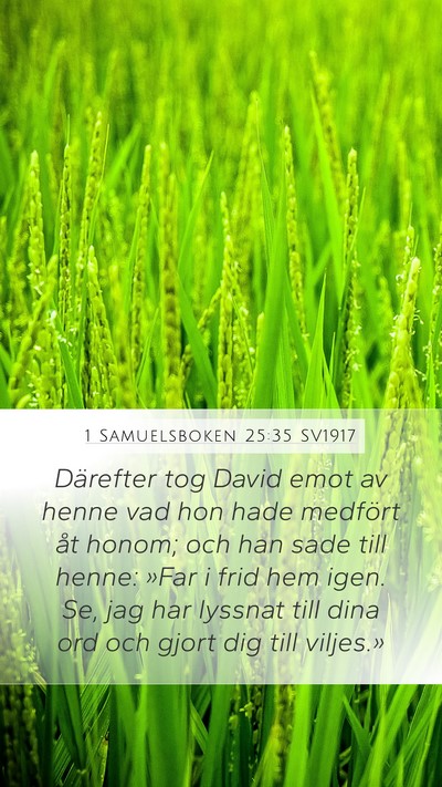 1 Samuelsboken 25:35 SV1917 Bible Verse Image