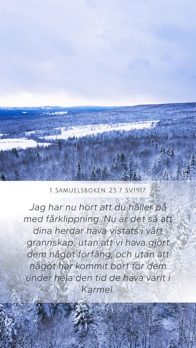 1 Samuelsboken 25:7 SV1917 Bible Verse Image