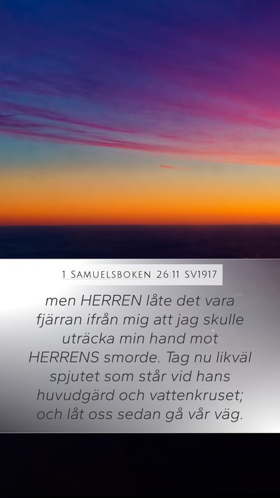 1 Samuelsboken 26:11 SV1917 Bible Verse Image