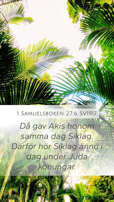 1 Samuelsboken 27:6 SV1917 Bible Verse Image
