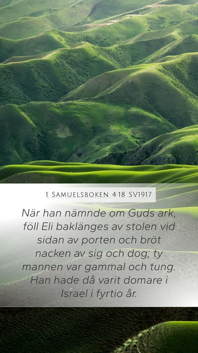 1 Samuelsboken 4:18 SV1917 Bible Verse Image