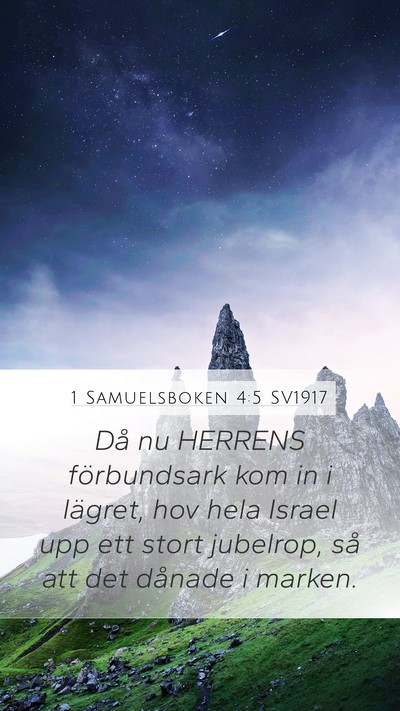 1 Samuelsboken 4:5 SV1917 Bible Verse Image