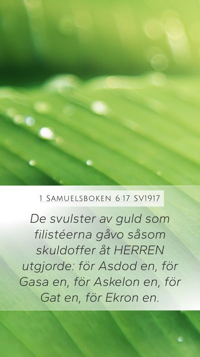 1 Samuelsboken 6:17 SV1917 Bible Verse Image