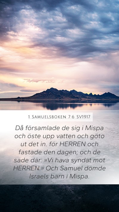 1 Samuelsboken 7:6 SV1917 Bible Verse Image