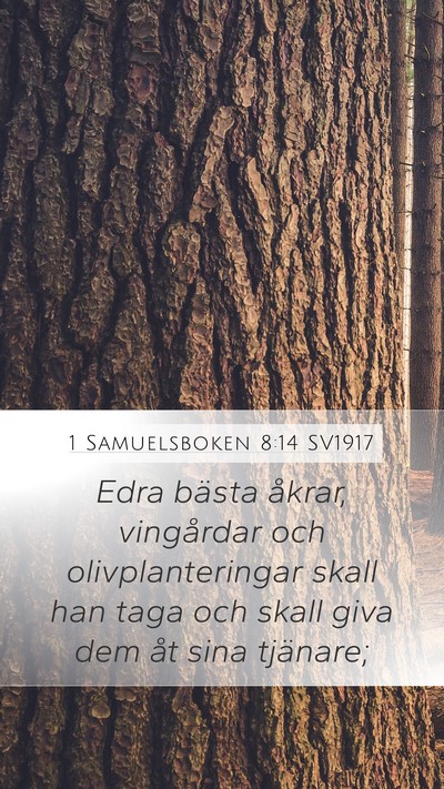 1 Samuelsboken 8:14 SV1917 Mobile Phone Wallpaper - Edra bästa åkrar, vingårdar och - Mobile Bible Verse Wallpaper