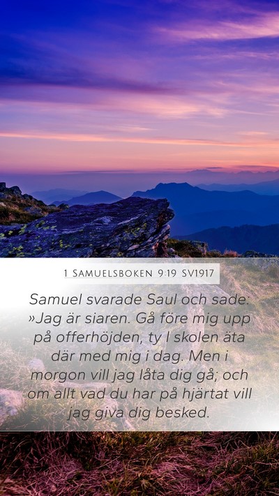 1 Samuelsboken 9:19 SV1917 Mobile Phone Wallpaper - Samuel svarade Saul och sade: »Jag är siaren. - Mobile Bible Verse Wallpaper