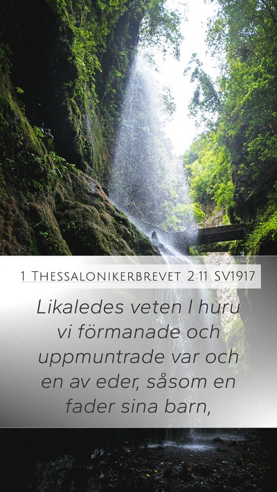 1 Thessalonikerbrevet 2:11 SV1917 Bible Verse Image