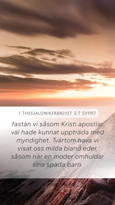 1 Thessalonikerbrevet 2:7 SV1917 Bible Verse Image