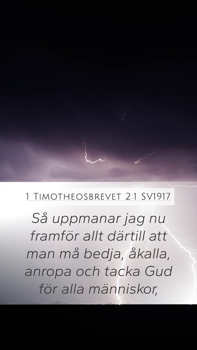 1 Timotheosbrevet 2:1 SV1917 Bible Verse Image