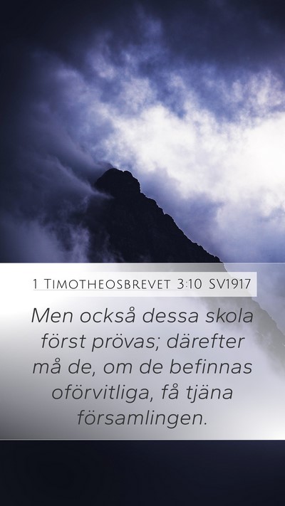 1 Timotheosbrevet 3:10 SV1917 Bible Verse Image