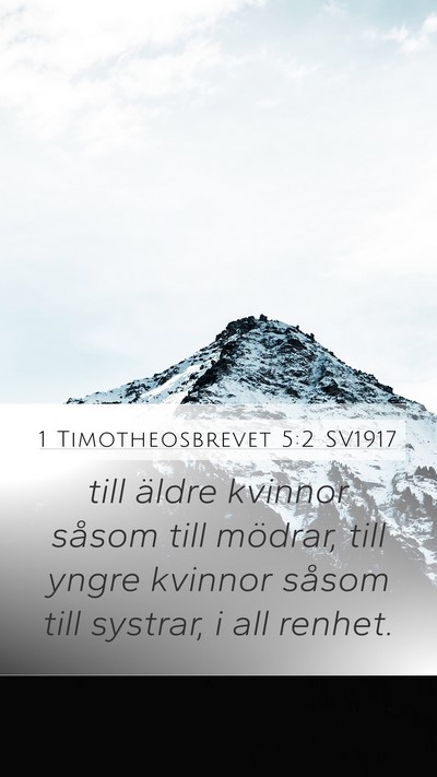 1 Timotheosbrevet 5:2 SV1917 Bible Verse Image