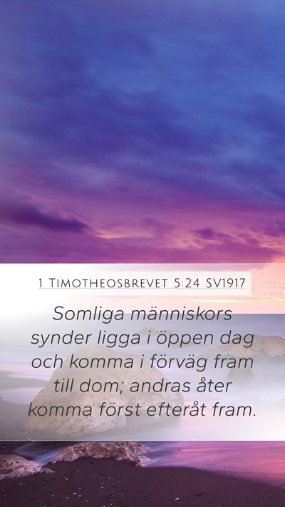 1 Timotheosbrevet 5:24 SV1917 Bible Verse Image