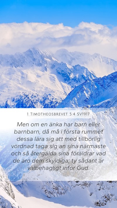 1 Timotheosbrevet 5:4 SV1917 Bible Verse Image
