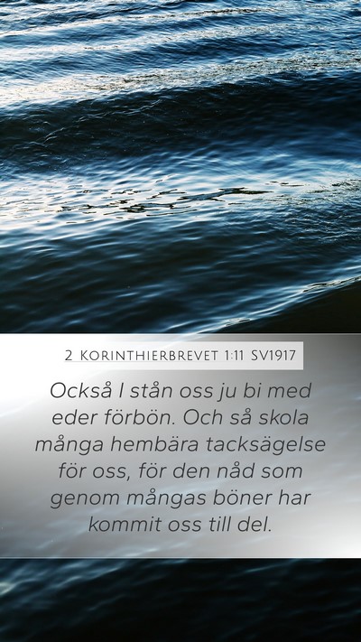 2 Korinthierbrevet 1:11 SV1917 Bible Verse Image