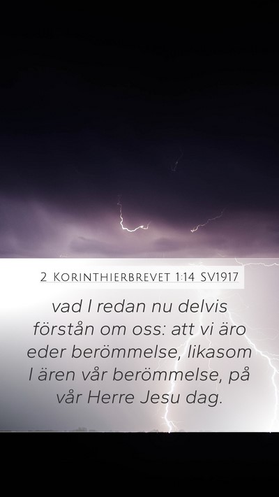 2 Korinthierbrevet 1:14 SV1917 Bible Verse Image