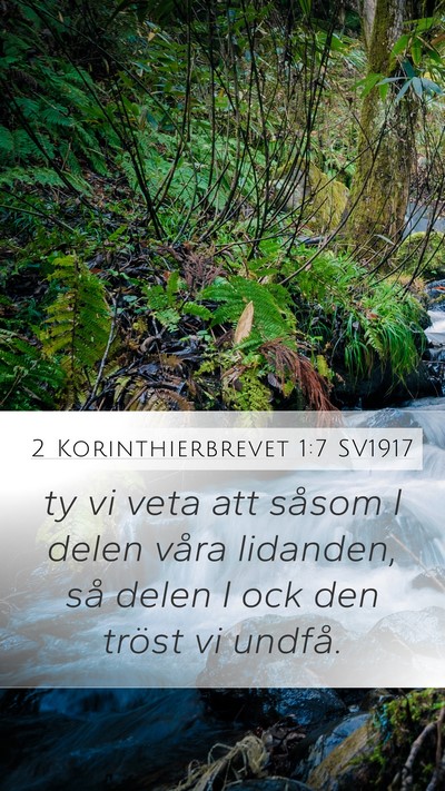 2 Korinthierbrevet 1:7 SV1917 Bible Verse Image