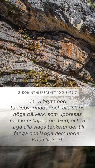 2 Korinthierbrevet 10:5 SV1917 Bible Verse Image